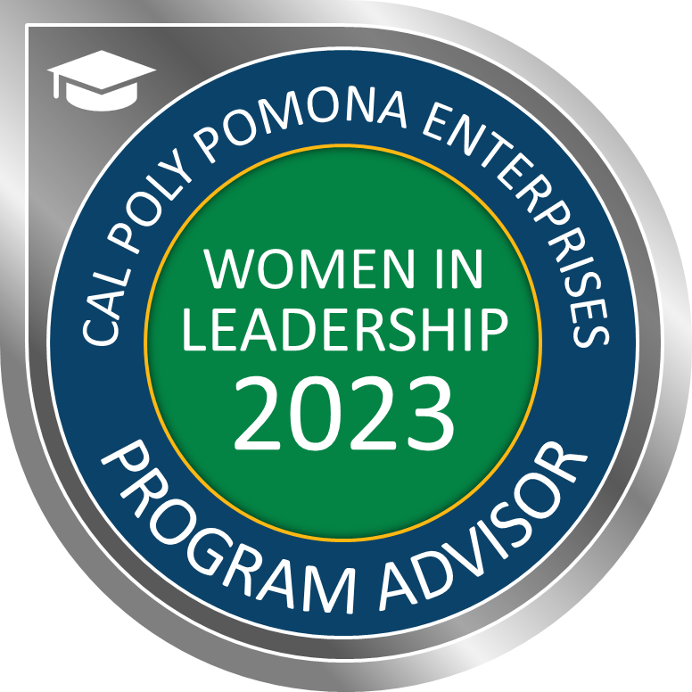 Cal Poly Pomona Enterprises Women in Leadership Program Advisor Badge 2023.
